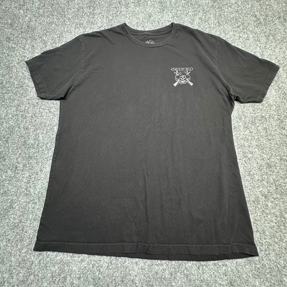 Side Action‎ Apparel T-Shirt XL Black Military Skull Graphic Tee